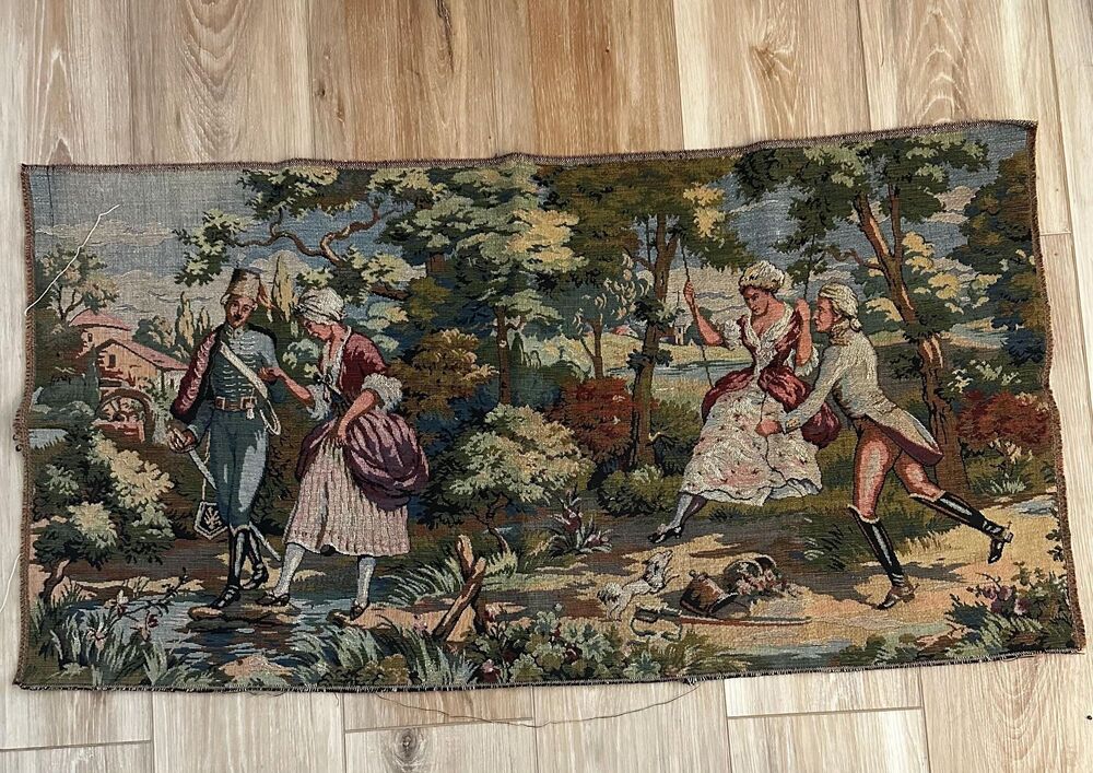 Vintage Aubusson Style French Tapestry “Courting”